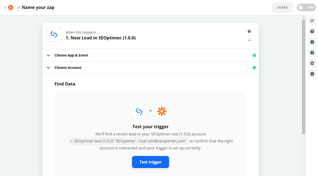 Zapier app étape 5